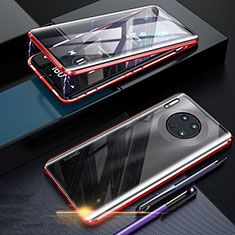 Huawei Mate 30 5G用ケース 高級感 手触り良い アルミメタル 製の金属製 360度 フルカバーバンパー 鏡面 カバー T07 ファーウェイ レッド
