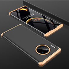 Huawei Mate 30 5G用ハードケース プラスチック 質感もマット 前面と背面 360度 フルカバー P01 ファーウェイ ゴールド・ブラック