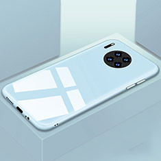 Huawei Mate 30 5G用ハイブリットバンパーケース プラスチック 鏡面 カバー T03 ファーウェイ ブルー