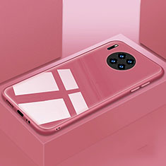 Huawei Mate 30 5G用ハイブリットバンパーケース プラスチック 鏡面 カバー T03 ファーウェイ ピンク