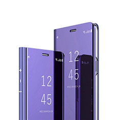 Huawei Mate 30 5G用手帳型 レザーケース スタンド 鏡面 カバー M01 ファーウェイ パープル