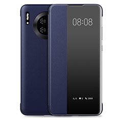 Huawei Mate 30 5G用手帳型 レザーケース スタンド カバー T03 ファーウェイ ネイビー