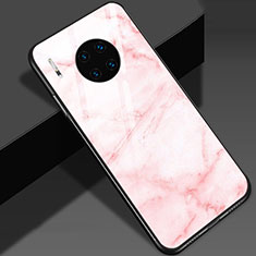 Huawei Mate 30用ハイブリットバンパーケース プラスチック パターン 鏡面 カバー S01 ファーウェイ ピンク