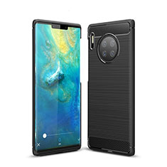 Huawei Mate 30用シリコンケース ソフトタッチラバー ライン カバー ファーウェイ ブラック