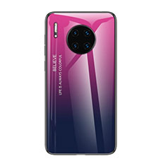 Huawei Mate 30用ハイブリットバンパーケース プラスチック 鏡面 虹 グラデーション 勾配色 カバー H01 ファーウェイ マルチカラー