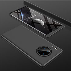 Huawei Mate 30用ハードケース プラスチック 質感もマット 前面と背面 360度 フルカバー P01 ファーウェイ ブラック