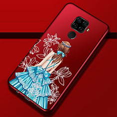 Huawei Mate 30 Lite用シリコンケース ソフトタッチラバー バタフライ ドレスガール ドレス少女 カバー ファーウェイ ネイビー