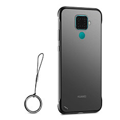 Huawei Mate 30 Lite用ハードカバー クリスタル クリア透明 H01 ファーウェイ ブラック