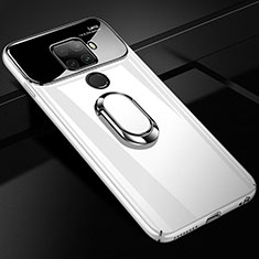 Huawei Mate 30 Lite用ハードケース プラスチック 質感もマット アンド指輪 マグネット式 A01 ファーウェイ ホワイト