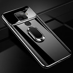 Huawei Mate 30 Lite用ハードケース プラスチック 質感もマット アンド指輪 マグネット式 A01 ファーウェイ ブラック