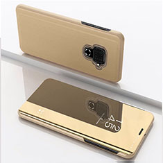 Huawei Mate 30 Lite用手帳型 レザーケース スタンド 鏡面 カバー ファーウェイ ゴールド