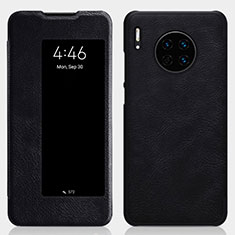 Huawei Mate 30 Pro 5G用手帳型 レザーケース スタンド カバー T01 ファーウェイ ブラック