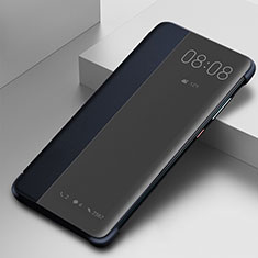 Huawei Mate 30 Pro 5G用手帳型 レザーケース スタンド カバー T10 ファーウェイ ネイビー