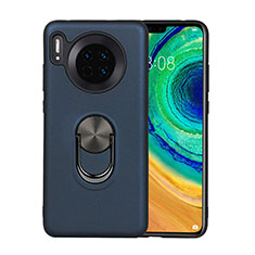 Huawei Mate 30 Pro 5G用極薄ソフトケース シリコンケース 耐衝撃 全面保護 アンド指輪 マグネット式 バンパー T03 ファーウェイ ネイビー