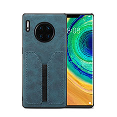 Huawei Mate 30 Pro用ケース 高級感 手触り良いレザー柄 R02 ファーウェイ ネイビー