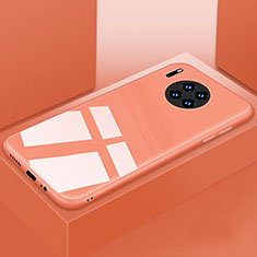 Huawei Mate 30 Pro用ハイブリットバンパーケース プラスチック 鏡面 カバー T03 ファーウェイ オレンジ