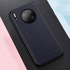 Huawei Mate 30 Pro用シリコンケース ソフトタッチラバー レザー柄 カバー H05 ファーウェイ ネイビー