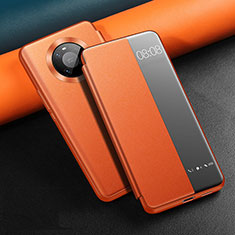 Huawei Mate 40用手帳型 レザーケース スタンド カバー L12 ファーウェイ オレンジ