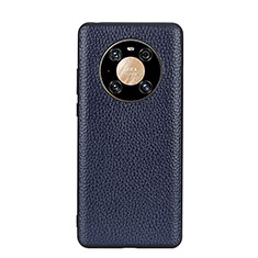 Huawei Mate 40用ケース 高級感 手触り良いレザー柄 B02H ファーウェイ ネイビー