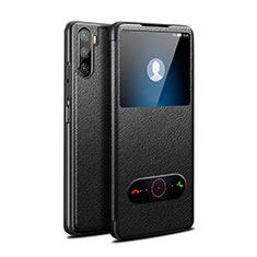 Huawei Mate 40 Lite 5G用手帳型 レザーケース スタンド カバー L05 ファーウェイ ブラック