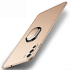Huawei Mate 40 Lite 5G用ハードケース プラスチック 質感もマット アンド指輪 マグネット式 A01 ファーウェイ ゴールド