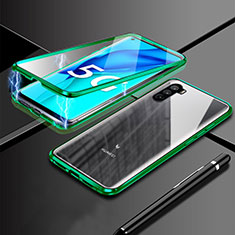 Huawei Mate 40 Lite 5G用ケース 高級感 手触り良い アルミメタル 製の金属製 360度 フルカバーバンパー 鏡面 カバー M03 ファーウェイ グリーン