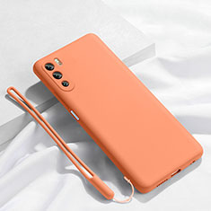 Huawei Mate 40 Lite 5G用360度 フルカバー極薄ソフトケース シリコンケース 耐衝撃 全面保護 バンパー S02 ファーウェイ オレンジ
