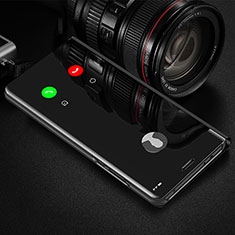 Huawei Mate 40E 4G用手帳型 レザーケース スタンド 鏡面 カバー L01 ファーウェイ ブラック
