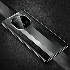 Huawei Mate 40E Pro 4G用ケース 高級感 手触り良いレザー柄 K01 ファーウェイ ブラック