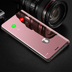 Huawei Mate 40E Pro 5G用手帳型 レザーケース スタンド 鏡面 カバー L01 ファーウェイ ローズゴールド