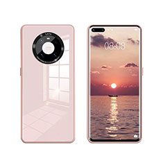 Huawei Mate 40E Pro 5G用ハイブリットバンパーケース プラスチック 鏡面 カバー T01 ファーウェイ ピンク