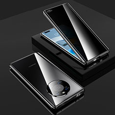 Huawei Mate 40E Pro 5G用ケース 高級感 手触り良い アルミメタル 製の金属製 360度 フルカバーバンパー 鏡面 カバー K01 ファーウェイ ブラック
