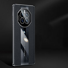 Huawei Mate 50用ケース 高級感 手触り良いレザー柄 JB3 ファーウェイ ブラック