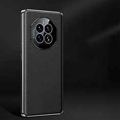 Huawei Mate 50用ケース 高級感 手触り良いレザー柄 JB2 ファーウェイ ブラック