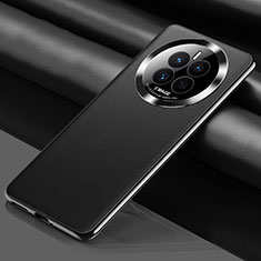 Huawei Mate 50用ケース 高級感 手触り良いレザー柄 QK2 ファーウェイ ブラック