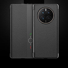 Huawei Mate 50E用手帳型 レザーケース スタンド カバー QK3 ファーウェイ ブラック