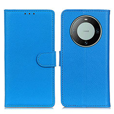 Huawei Mate 60用手帳型 レザーケース スタンド カバー A03D ファーウェイ ブルー