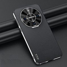 Huawei Mate 60用ケース 高級感 手触り良いレザー柄 AT3 ファーウェイ ブラック