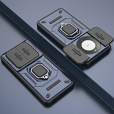 Huawei Mate 60用ハイブリットバンパーケース プラスチック アンド指輪 マグネット式 K1C ファーウェイ ネイビー