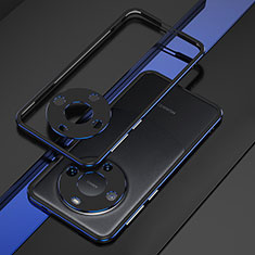 Huawei Mate 60用ケース 高級感 手触り良い アルミメタル 製の金属製 バンパー カバー JZ4 ファーウェイ ネイビー・ブラック