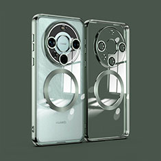 Huawei Mate 60用極薄ソフトケース シリコンケース 耐衝撃 全面保護 クリア透明 カバー Mag-Safe 磁気 Magnetic P01 ファーウェイ グリーン