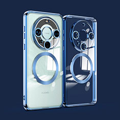 Huawei Mate 60用極薄ソフトケース シリコンケース 耐衝撃 全面保護 クリア透明 カバー Mag-Safe 磁気 Magnetic P01 ファーウェイ ネイビー