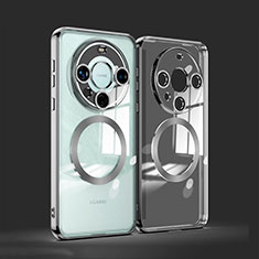 Huawei Mate 60用極薄ソフトケース シリコンケース 耐衝撃 全面保護 クリア透明 カバー Mag-Safe 磁気 Magnetic P01 ファーウェイ ブラック