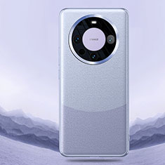 Huawei Mate 60 Pro用ケース 高級感 手触り良いレザー柄 QK5 ファーウェイ ライトブルー