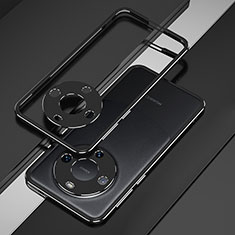Huawei Mate 60 Pro用ケース 高級感 手触り良い アルミメタル 製の金属製 バンパー カバー JZ4 ファーウェイ シルバー・ブラック