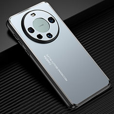 Huawei Mate 60 Pro用ケース 高級感 手触り良い アルミメタル 製の金属製 兼シリコン カバー JL2 ファーウェイ ネイビー
