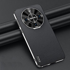 Huawei Mate 60 Pro用ケース 高級感 手触り良いレザー柄 AT3 ファーウェイ ブラック