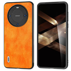 Huawei Mate 60 Pro+ Plus用ケース 高級感 手触り良いレザー柄 B06H ファーウェイ オレンジ