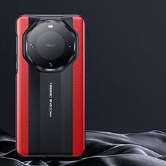Huawei Mate 60 Pro+ Plus用ケース 高級感 手触り良いレザー柄 S10 ファーウェイ レッド