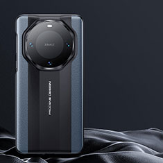 Huawei Mate 60 Pro+ Plus用ケース 高級感 手触り良いレザー柄 S10 ファーウェイ ネイビー